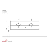 Bad Doppel-Waschtisch BONDONE 160cm | XXL Stauraum | wei&szl