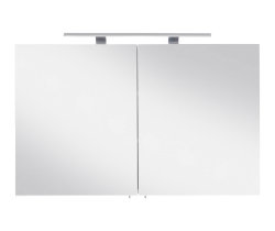 Badset VITENA 3-teilig 100cm breit | Waschplatz, Hoch- & Spiegelschrank | weiß-hochglanz