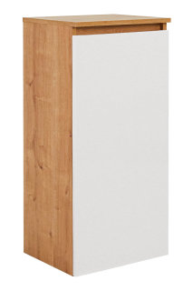 Badezimmer Unterschrank POSADAS 40cm | mit Wäschekorb | eiche-weiß