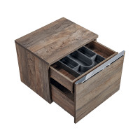 Badezimmer Set 3-teilig OAKLEE 60cm | Aufsatz-Becken | Rauch