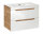Waschplatz ARUBA mit 2 Schubladen 80cm Breite - amerikanische Eiche - weiß hochglanz