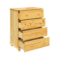 Kommode mit 4 Schubladen 80 x 100cm | Kiefer massiv naturell