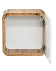 ARUBA 5-teilige Badkombination 40cm | inkl. Waschbecken und LED-Spiegel | eiche - weiß-hochglanz