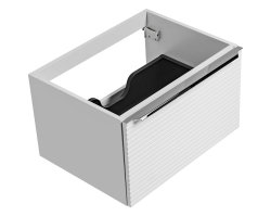 Badezimmer Set 2-tlg Whitskand 60cm | Aufsatzbecken | weiß-graueiche