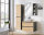 Badmöbel Badset Posadas 3-teilig 80cm II | Waschplatz, Hoch- & Spiegelschrank | dunkelgrau-eiche