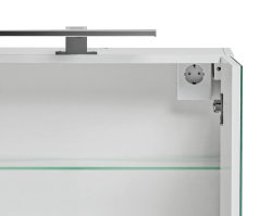 Badezimmer Set 4-tlg Whitskand 90cm | Aufsatzbecken | weiß-graueiche