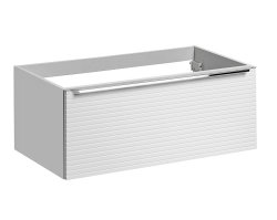 Badezimmer Set 4-tlg Whitskand 90cm | Einbaubecken | weiß-graueiche