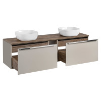 Badezimmer Set 3-teilig TRUFFEAU 180cm | 2x Becken | Tr&uuml