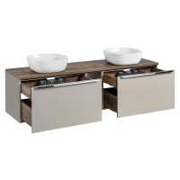 Badezimmer Set 3-teilig TRUFFEAU 180cm | 2x Becken | Tr&uuml