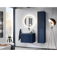 Badezimmer Spiegel Bluskand rund 80cm mit LED Beleuchtung | goldfarben