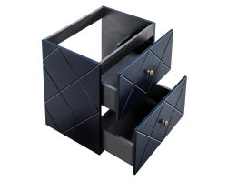 Badezimmer Set 3-teilig BLUMOND 60cm | Einbau-Waschbecken | Dark Blue