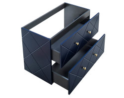 Badezimmer Set 2-teilig BLUMOND 90cm | Einbau-Waschbecken | Dark Blue