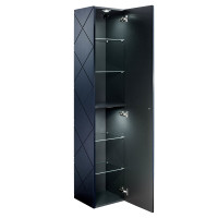 Badezimmer Hochschrank BLUMOND | 1-türig 170cm hoch | Dark Blue