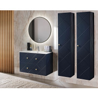 Badezimmer Hochschrank BLUMOND | 1-türig 170cm hoch | Dark Blue