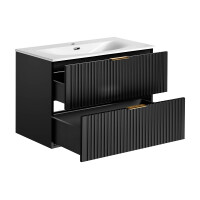 Badezimmer Waschplatz Blackened 80cm | Einbau-Waschbecken | 