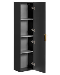 Badezimmer Set 4-teilig BLACKENED 120cm | Aufsatzbecken weiß | schwarz