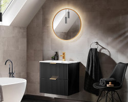 Badezimmer Set 2-teilig BLACKENED 60cm | Einbaubecken...