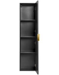 Badezimmer Hochschrank BLACKENED | 1-türig 140cm hoch | schwarz