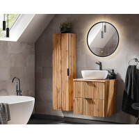 Badezimmer Hochschrank PORTREE | 1-türig 140cm hoch | W