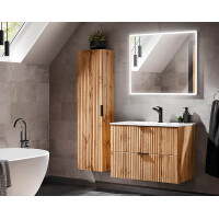 Badezimmer Hochschrank PORTREE | 1-türig 140cm hoch | W