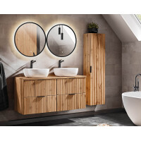 Badezimmer Hochschrank PORTREE | 1-türig 140cm hoch | W