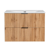 Badezimmer Set 4-teilig PORTREE 80cm | Einbaubecken wei&szli