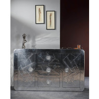 Sideboard Flight77 150cm | Mangoholz & MDF mit Alu besch