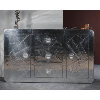 Sideboard Flight77 150cm | Mangoholz & MDF mit Alu besch