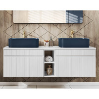 Aufsatz-Waschbecken NAVY 50cm | Keramik | Dunkelblau 5