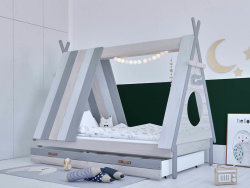 Kinderbett in Form eines Zeltes, inkl. Lattenrost 215 x 105cm