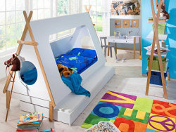 Kinderbett in Form eines Tipis, inkl. Lattenrost 215 x 105cm