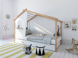 Kinderbett in Form eines Hauses, inkl. Lattenrost 220 x 100cm