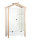 Kleiderschrank in Hausform 187cm hoch skandinavisch | Kiefernholz weiß-natur