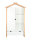 Kleiderschrank in Hausform 187cm hoch skandinavisch | Kiefernholz weiß-natur
