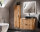 Badezimmer Set 3-teilig PORTREE 80cm | Aufsatzbecken S/W | Wotan-Eiche