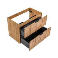 Badezimmer Set 3-teilig PORTREE 80cm | Aufsatzbecken S/W | W