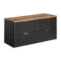 Bad Doppelwaschplatz Blackened 120cm | zum Unterbau oak | schwarz