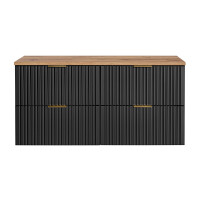 Bad Doppelwaschplatz Blackened 120cm | zum Unterbau oak | schwarz