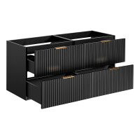 Bad Doppelwaschplatz Blackened 120cm | 2x Becken weiß 