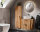 Badezimmer Doppel-Waschplatz Portree 120cm | 2x Aufsatz-Waschbecken weiß | Wotan-Eiche black
