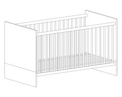 Babyzimmer Möbel-Set ELSA 5-teilig | haptische Dekor- Oberflächen | weiß-eiche