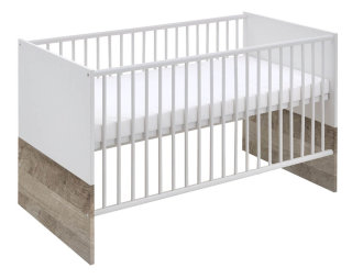 Babyzimmer Kinderbett ELSA | 70 x 140cm inkl. Lattenrost | weiß-eiche