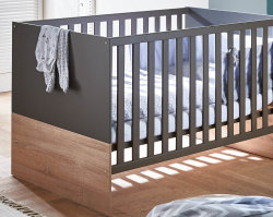 Babyzimmer Möbel-Set NOAH 3-teilig | pflegeleichte Oberflächen | Lava-matt Eiche