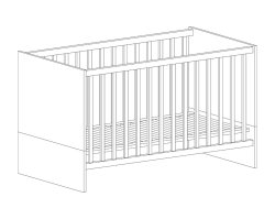 Babyzimmer Kinderbett NOAH | inkl. Umbauseiten zum Juniorbett | Lava-matt Eiche