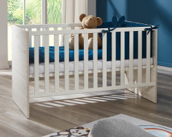 Babyzimmer Möbel-Set MATTIA 7-teilig | haptische Holz-Dekor Oberflächen | weiß-eiche