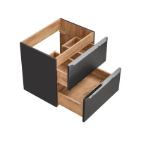 Badezimmer Waschplatz CAPRI 60cm | Unterbaumontage | schwarz