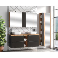Badezimmer Waschplatz CAPRI 80cm | Unterbau +Regal | schwarz