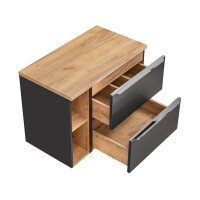 Badezimmer Waschplatz CAPRI 80cm | Unterbau +Regal | schwarz