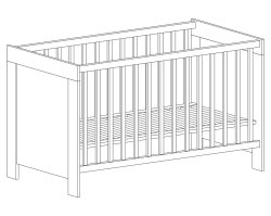 Babyzimmer Möbel-Set TILLY 2-teilig | Kleiderschrank und Kinderbett | nordic wood