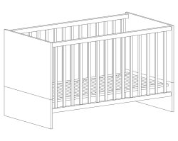Babyzimmer Kinderbett TIANA | 70 x 140cm inkl. Lattenrost | Kreideweiß-eiche